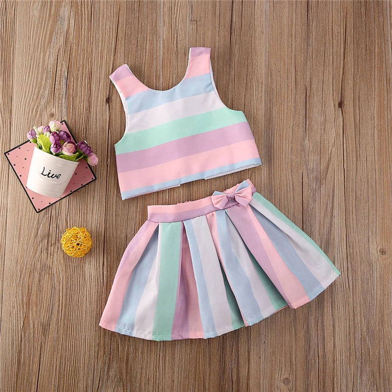 Rainbow Stripes 2pcs Outfits (12M - 3T)