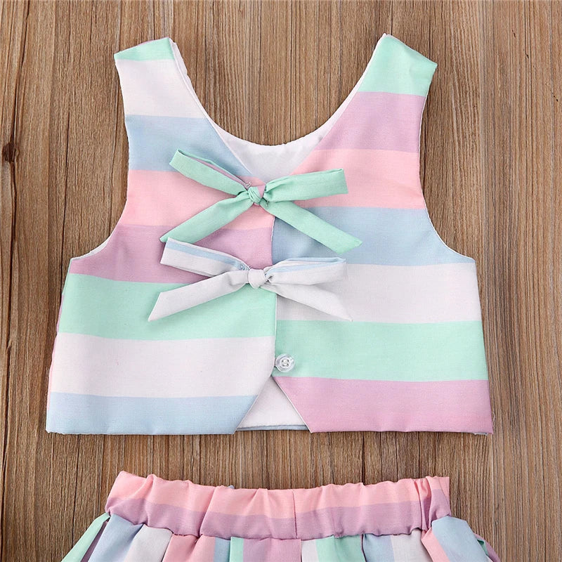 Rainbow Stripes 2pcs Outfits (12M - 3T)