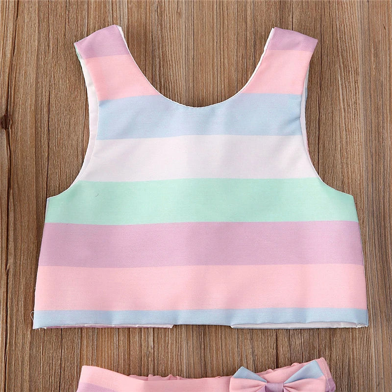 Rainbow Stripes 2pcs Outfits (12M - 3T)