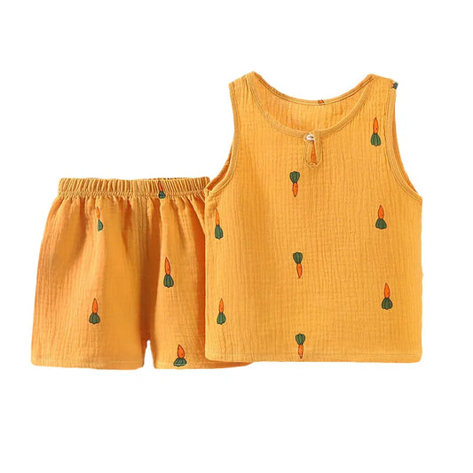 Baby Summer Muslin Cotton Outfits 2pcs Set (6M - 6T)