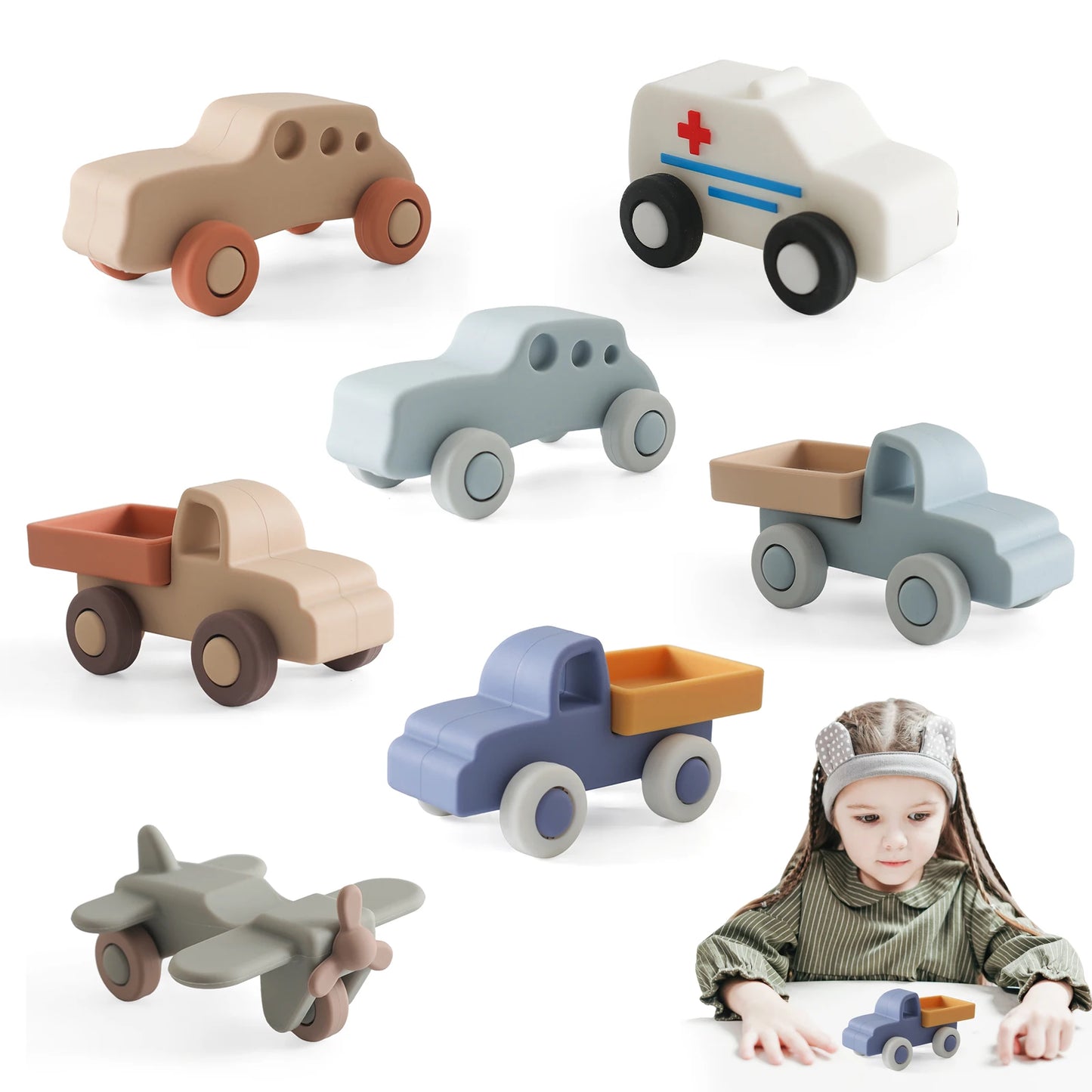 Montessori Baby Silicone Car Toys