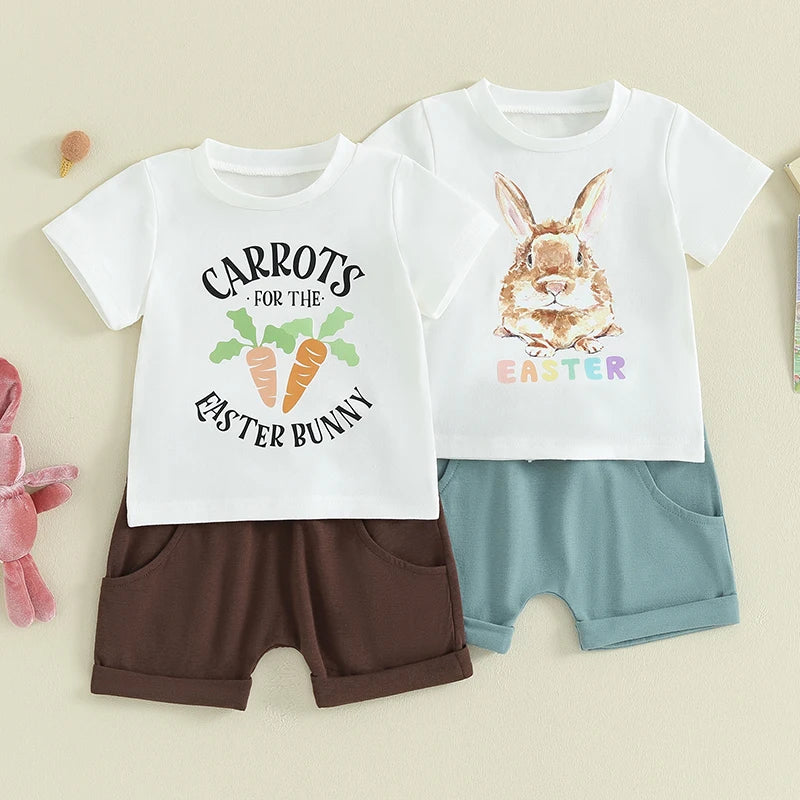 Baby Boy Bunny/Carrot 2Pcs Outfits (6M - 3Y)