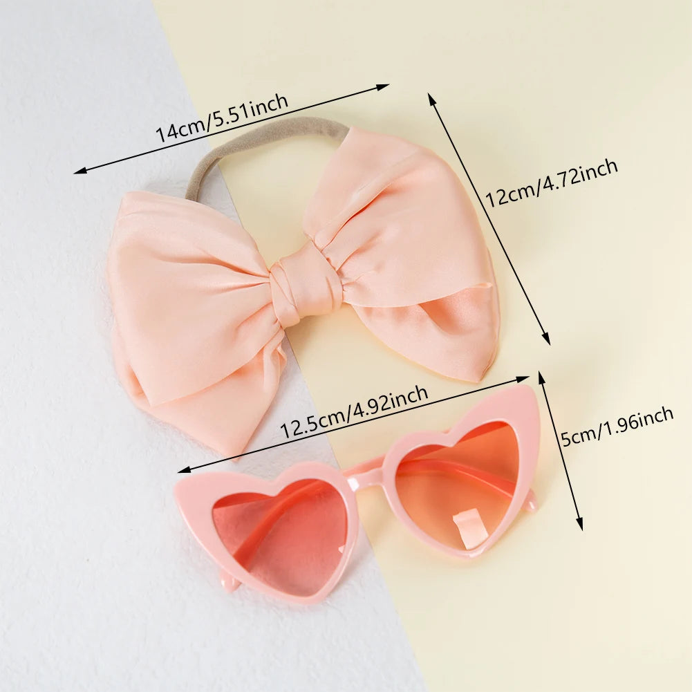 Sunglasses with Hair Bow 2pcs Set