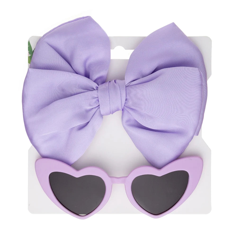 Sunglasses with Hair Bow 2pcs Set