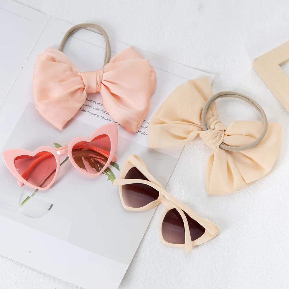 Sunglasses with Hair Bow 2pcs Set