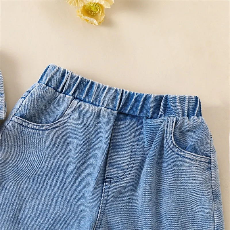 Summer Fashion Sleeveless Denim Sets (2-7Y)