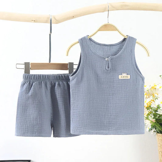 Baby Summer Muslin Cotton Outfits 2pcs Set (6M - 6T)