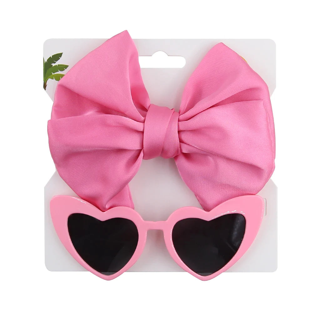 Sunglasses with Hair Bow 2pcs Set