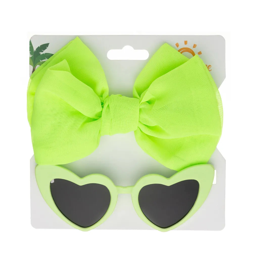 Sunglasses with Hair Bow 2pcs Set