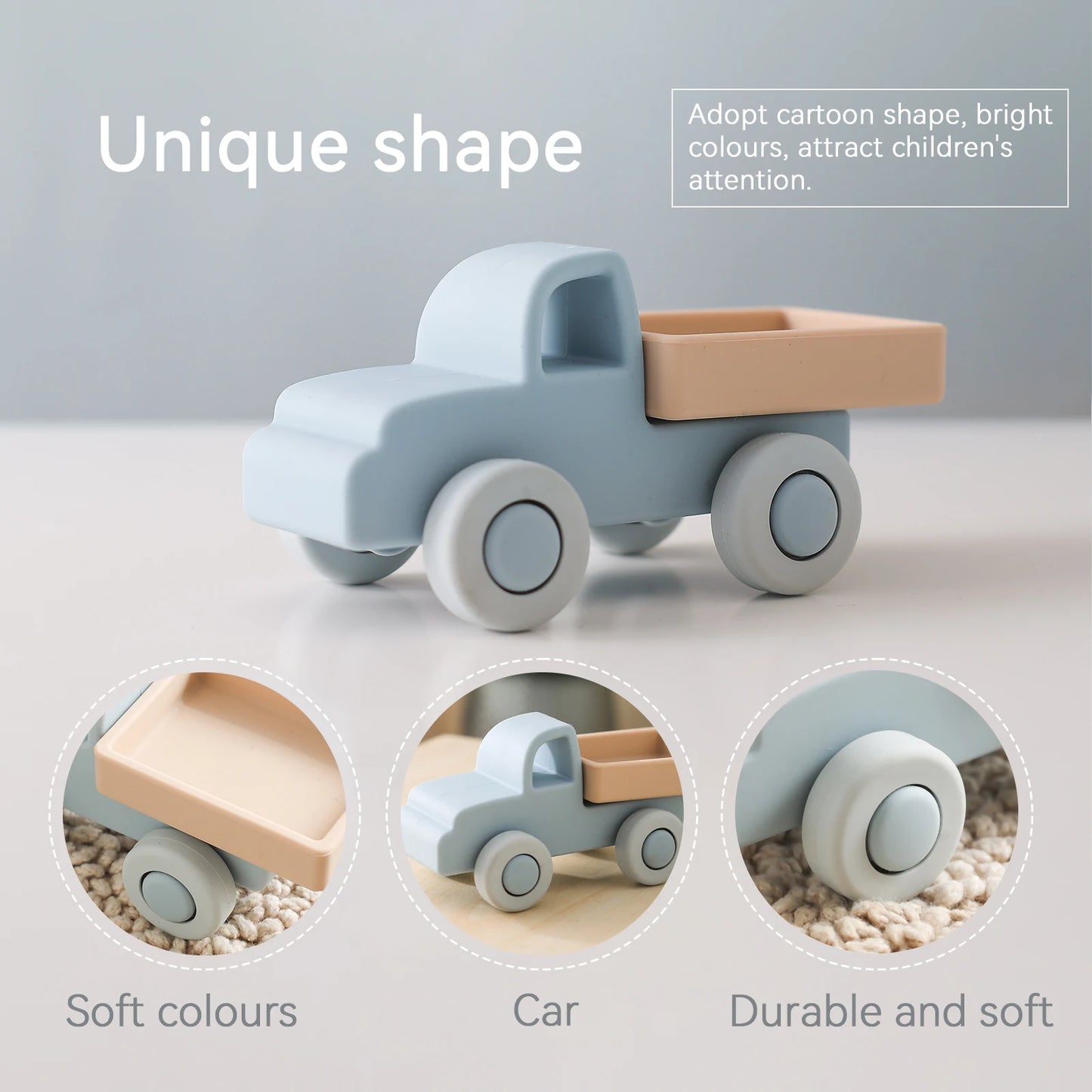 Montessori Baby Silicone Car Toys