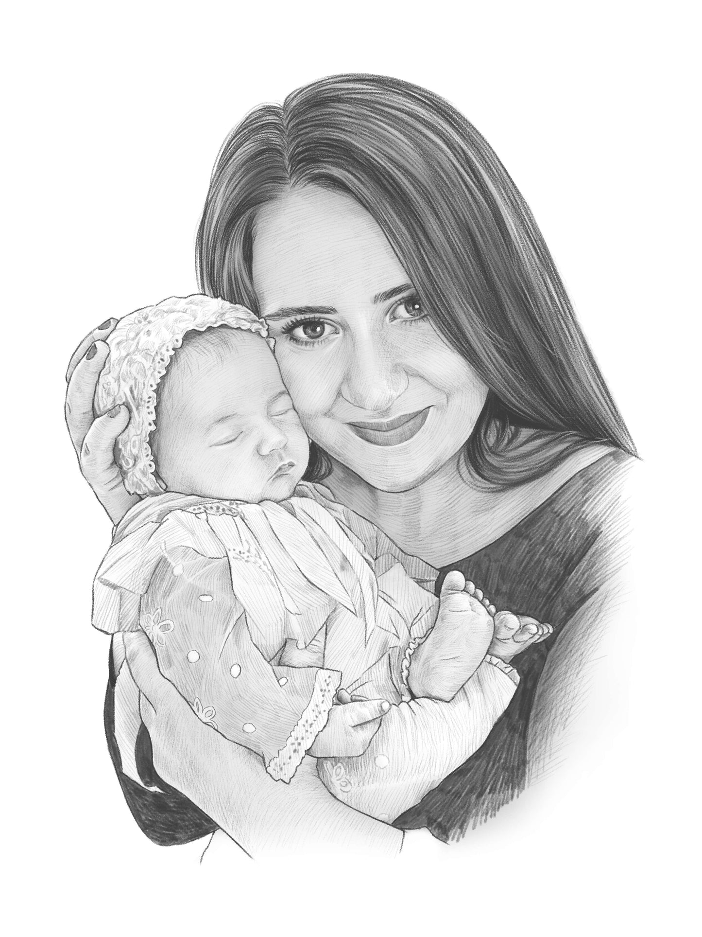 Premium Portrait Drawing From Your Desired Photo (Free Hanger Set for Canvas Included)