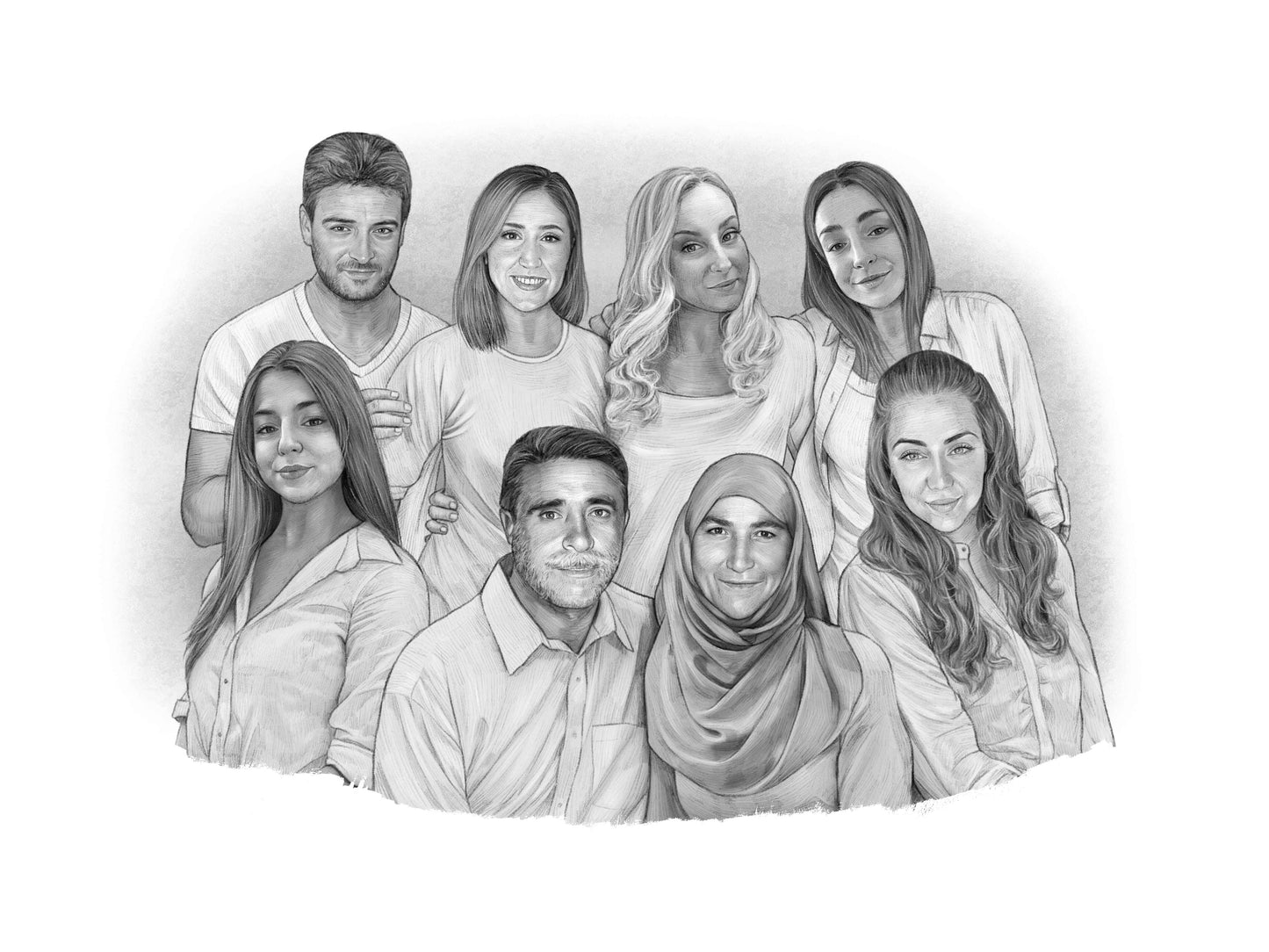 Premium Portrait Drawing From Your Desired Photo (Free Hanger Set for Canvas Included)