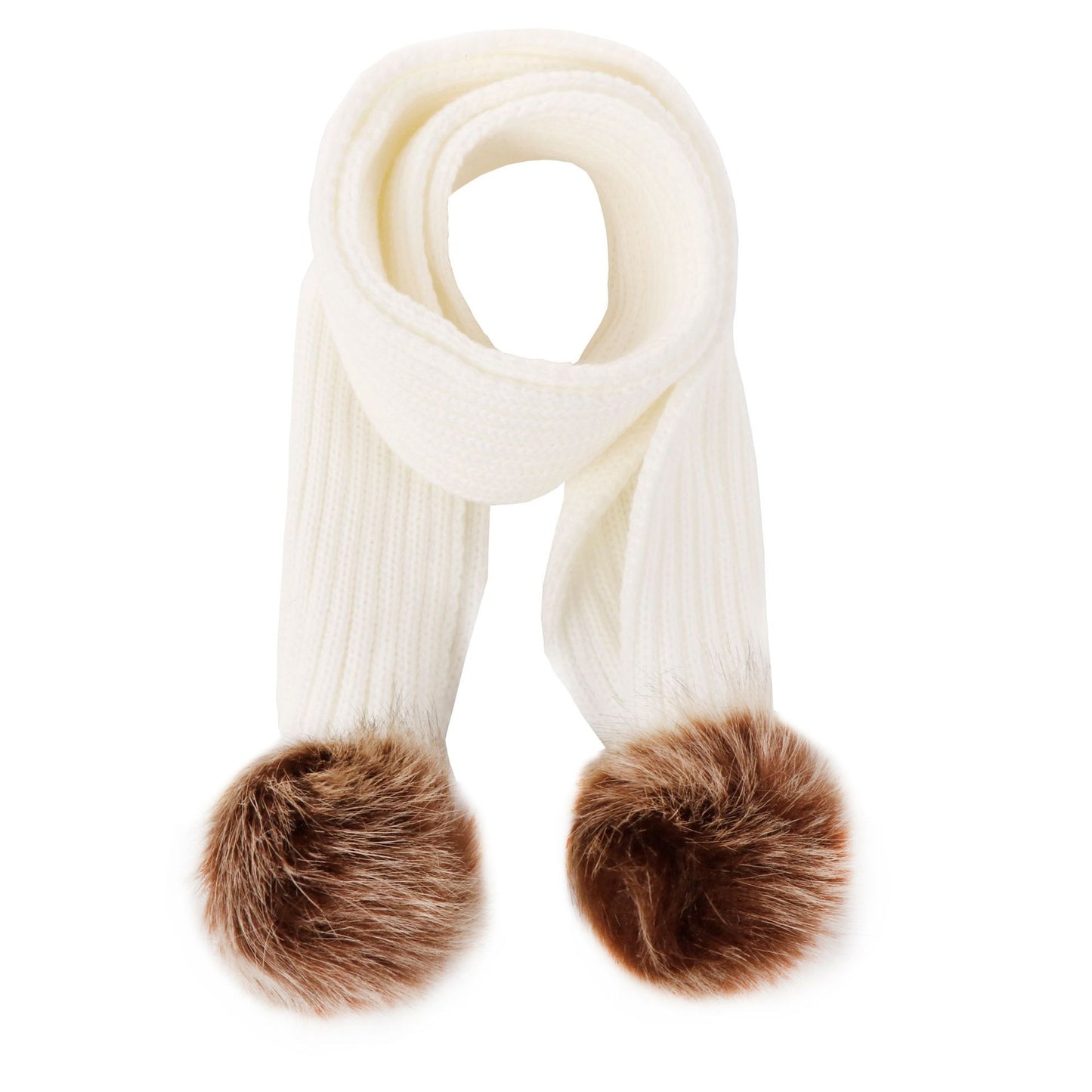 Fur Double Ball Hat/ Double Ball Scarf