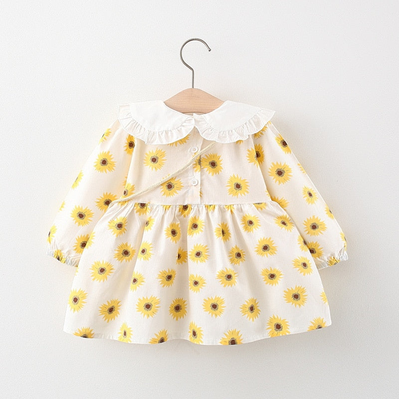 Mary Doll Collar Long Sleeve Flowers Dress (6M-36M)