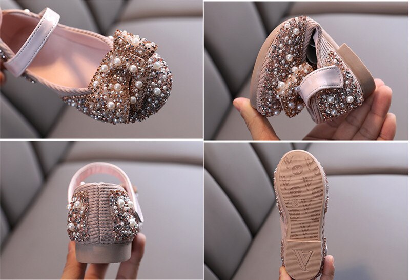 Girl's Pink Rhinestone Party Shoes