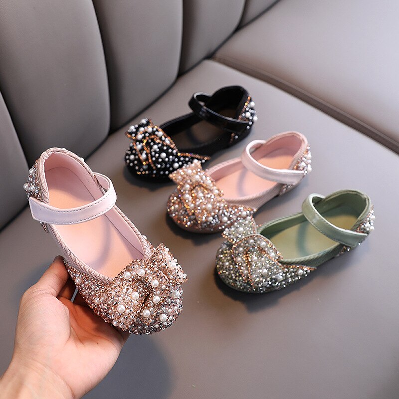 Girl's Pink Rhinestone Party Shoes