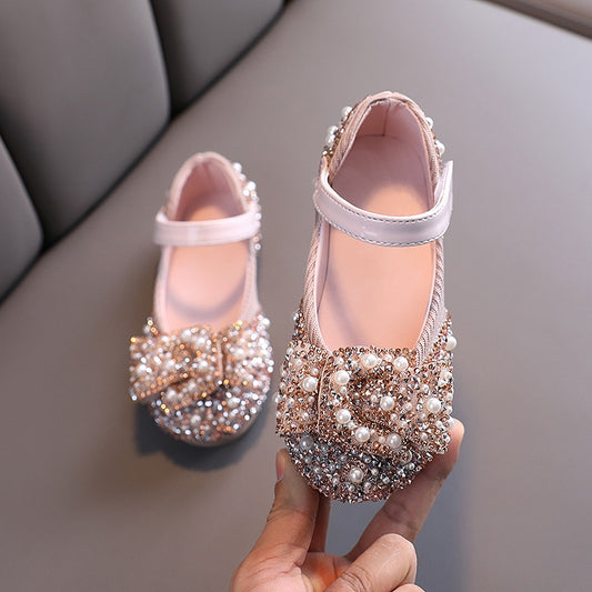 Girl's Pink Rhinestone Party Shoes