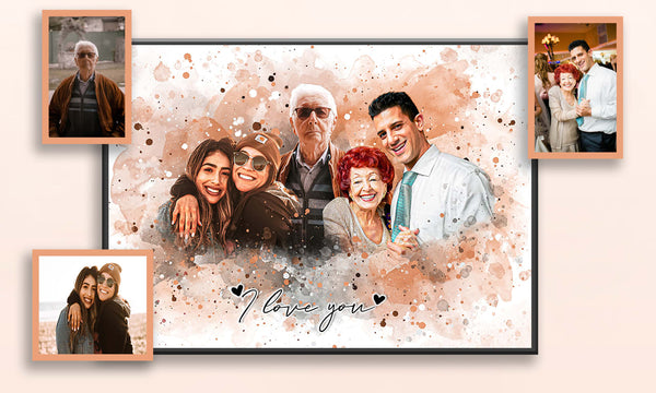 Premium Digital Watercolor Painting From Your Desired Photo (Free Hanger Set for Canvas Included)