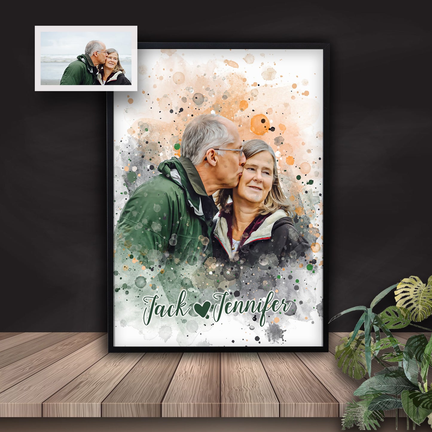 Premium Digital Watercolor Painting From Your Desired Photo (Free Hanger Set for Canvas Included)